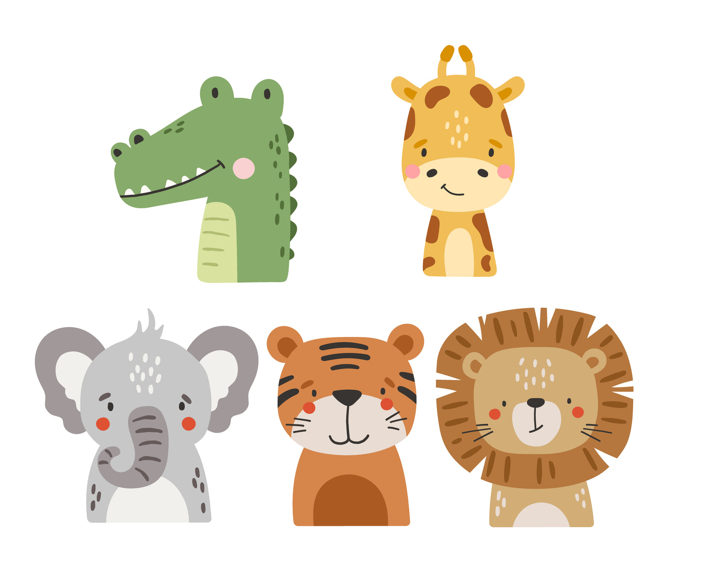 Friendly Safari Faces — Wall Decal