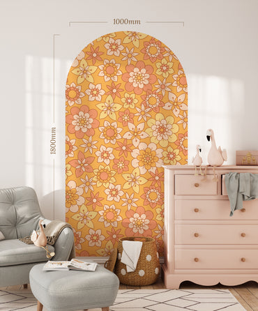 Sunshine Sorbet Blooms — Arch Wall Decal