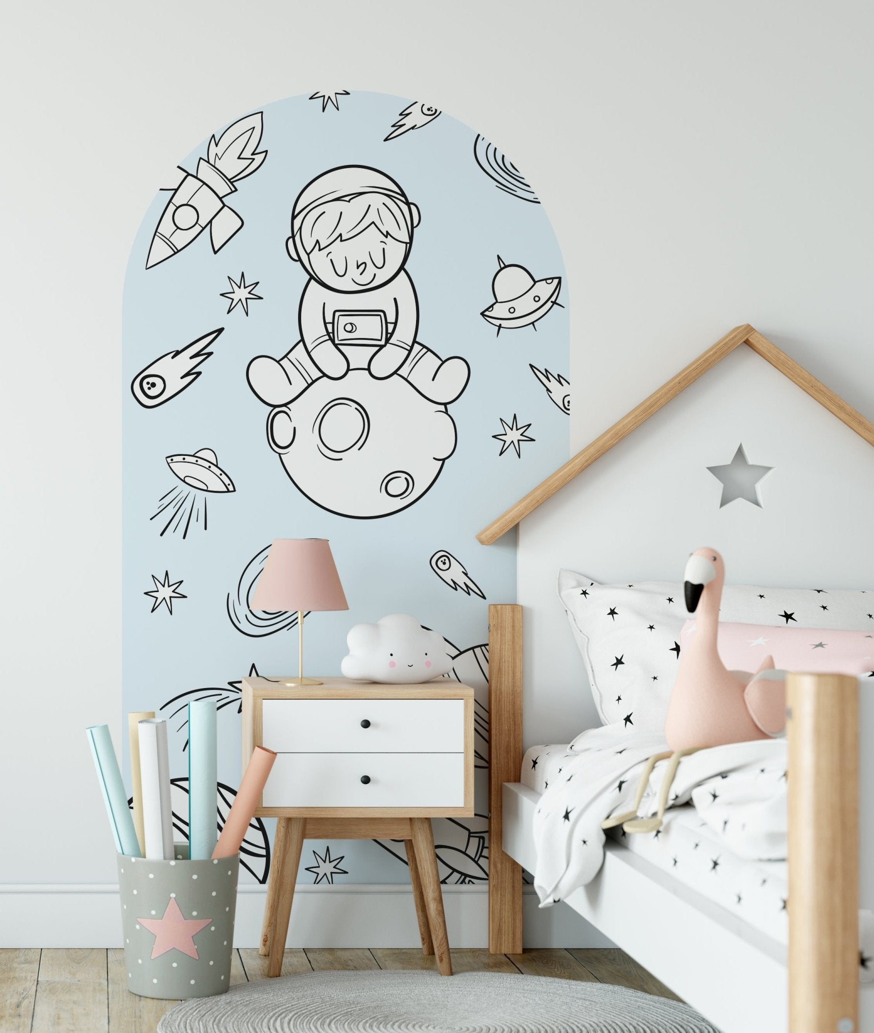 Arch Astronaut Blue – Wall Decal (Home Decor Decals) — removable wall decal by Tiny Tale Prints