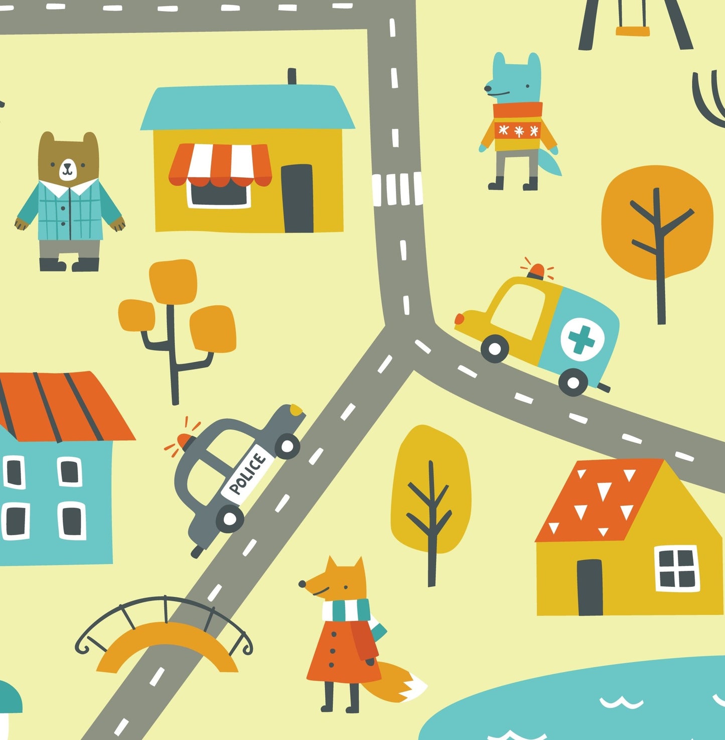 Arch Vehicle Roads Map – Wall Decal (Home Decor Decals) — removable wall decal by Tiny Tale Prints