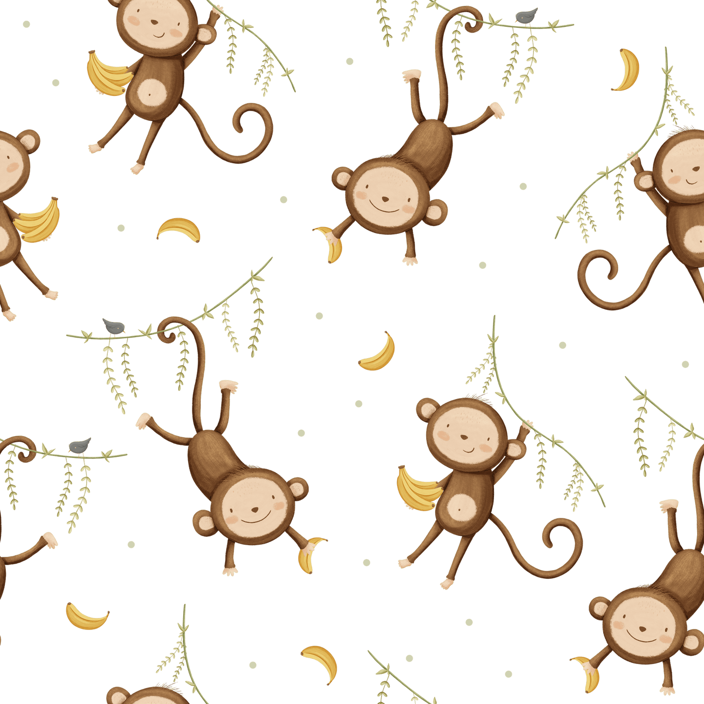 Banana Swing Monkey — Arch Wall Decal (Arch Wall Decal) — removable wall decal by Tiny Tale Prints