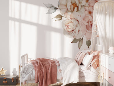 big pastel floral roses – Wall Decal (Home Decor Decals) — removable wall decal by Tiny Tale Prints