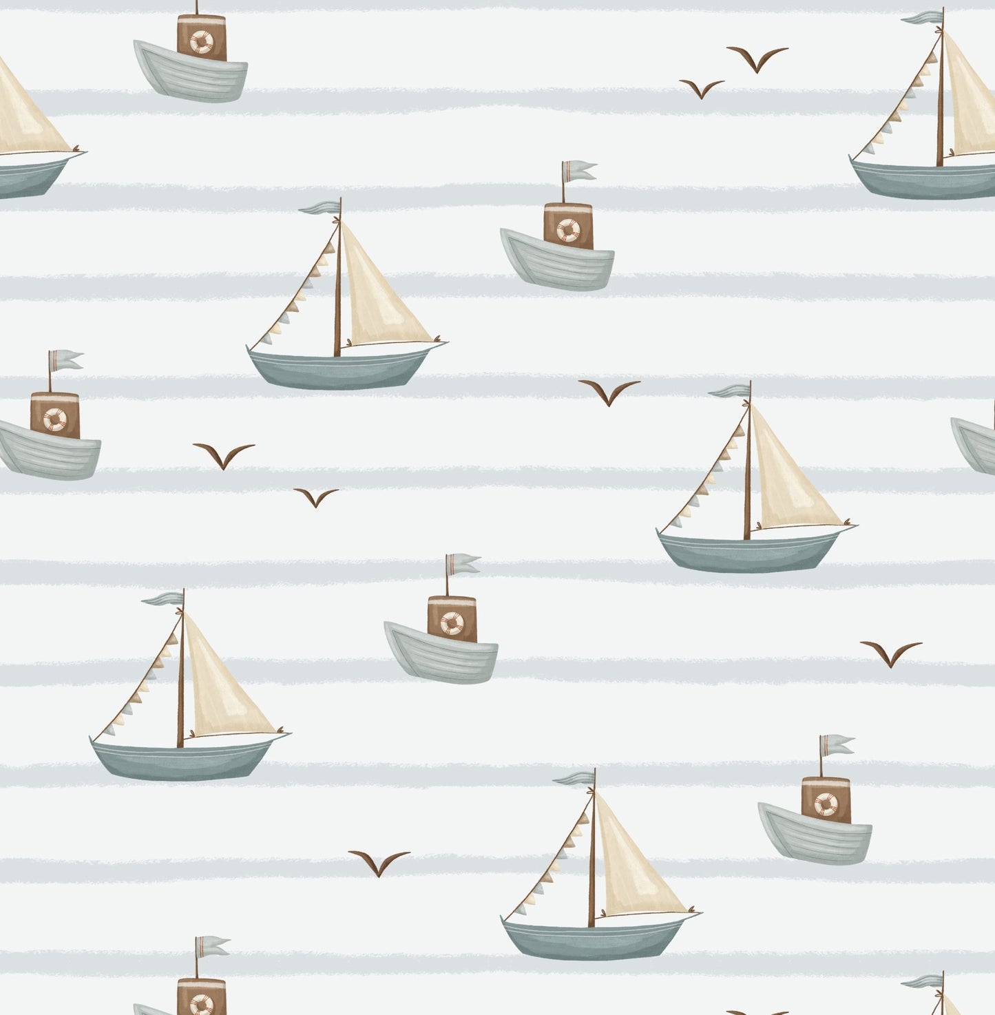 Blue Boat Sail — Arch Wall Decal (Arch Wall Decal) — removable wall decal by Tiny Tale Prints