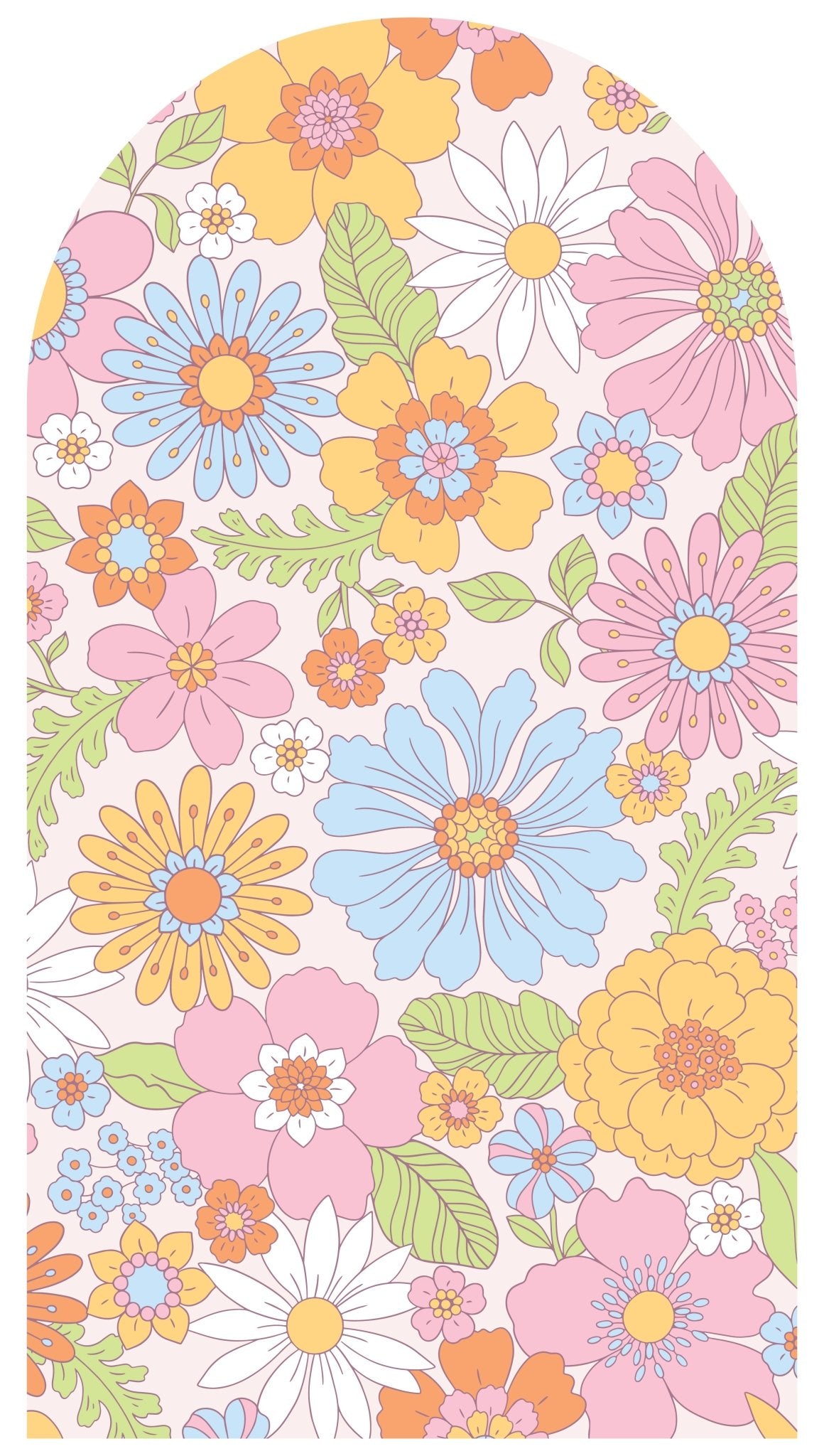 Blue Mist & Butter Bloom — Arch Wall Decal (Arch Wall Decal) — removable wall decal by Tiny Tale Prints