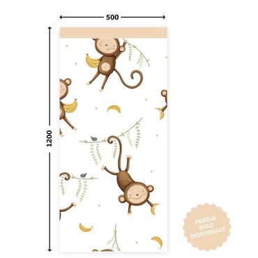 Brown Animal Monkey — Half Wall Decal (Home Decor Decals) — removable wall decal by Tiny Tale Prints.