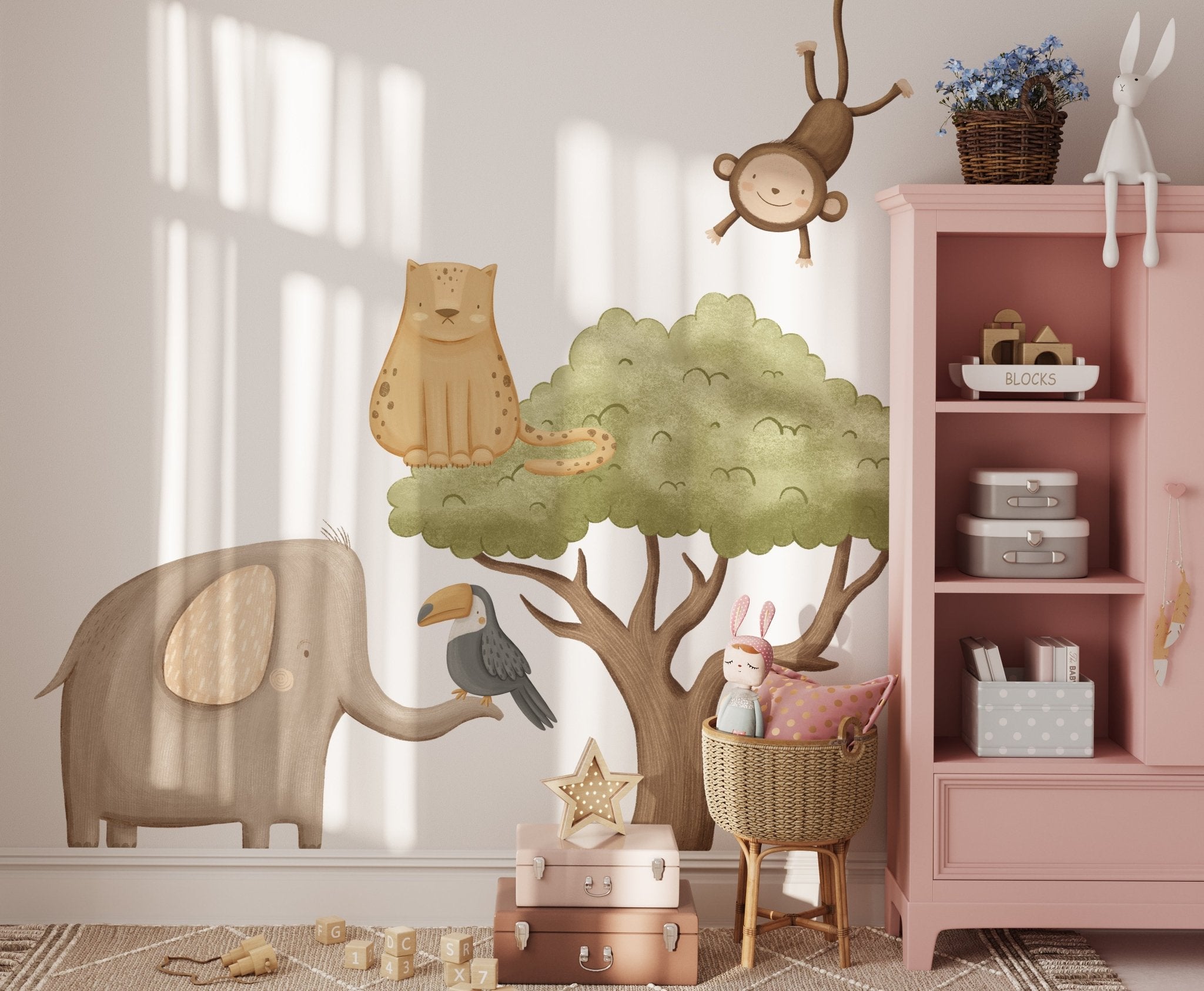 Cheeky Jungle Friends — Wall Decal (Home Decor Decals) — removable wall decal by Tiny Tale Prints