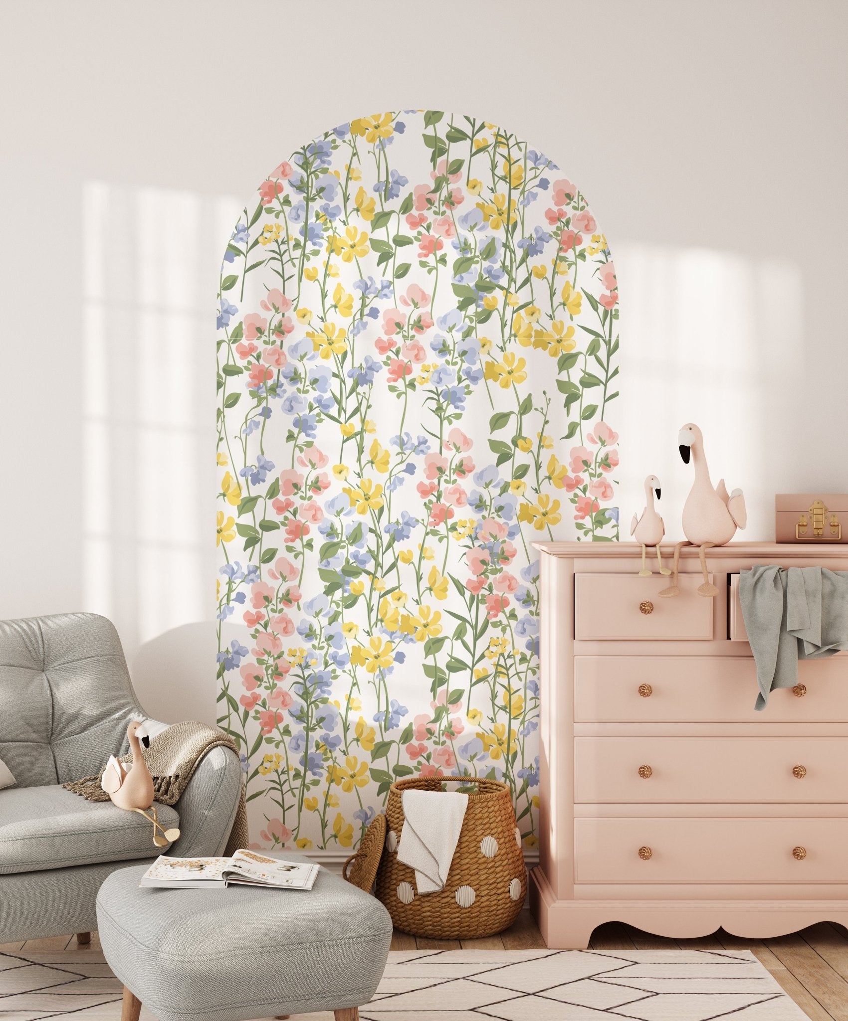 Coastal Clover Blooms — Arch Wall Decal (Arch Wall Decal) — removable wall decal by Tiny Tale Prints