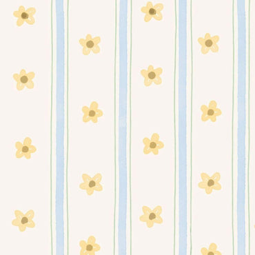 Daisy Stripe Daydream — Half Wall Decal (Home Decor Decals) — removable wall decal by Tiny Tale Prints.