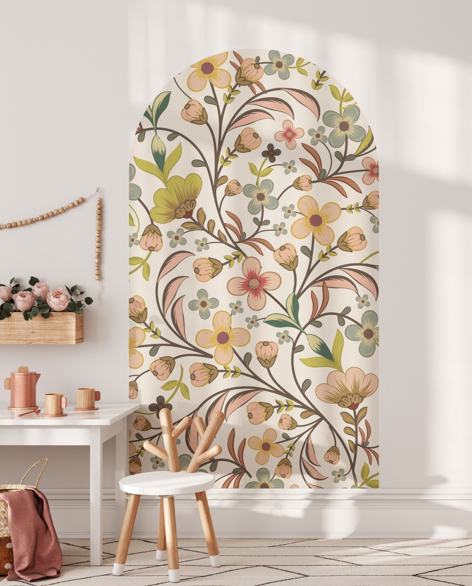 Fairytale Bloom Vines — Arch Wall Decal (Arch Wall Decal) — removable wall decal by Tiny Tale Prints