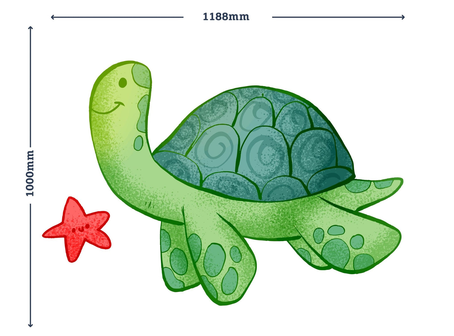 Gentle Green Turtle — Wall Decal (Home Decor Decals) — removable wall decal by Tiny Tale Prints.