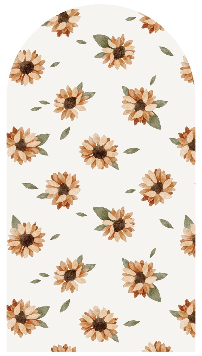 Golden Glow Sunflowers — Arch Wall Decal (Arch Wall Decal) — removable wall decal by Tiny Tale Prints