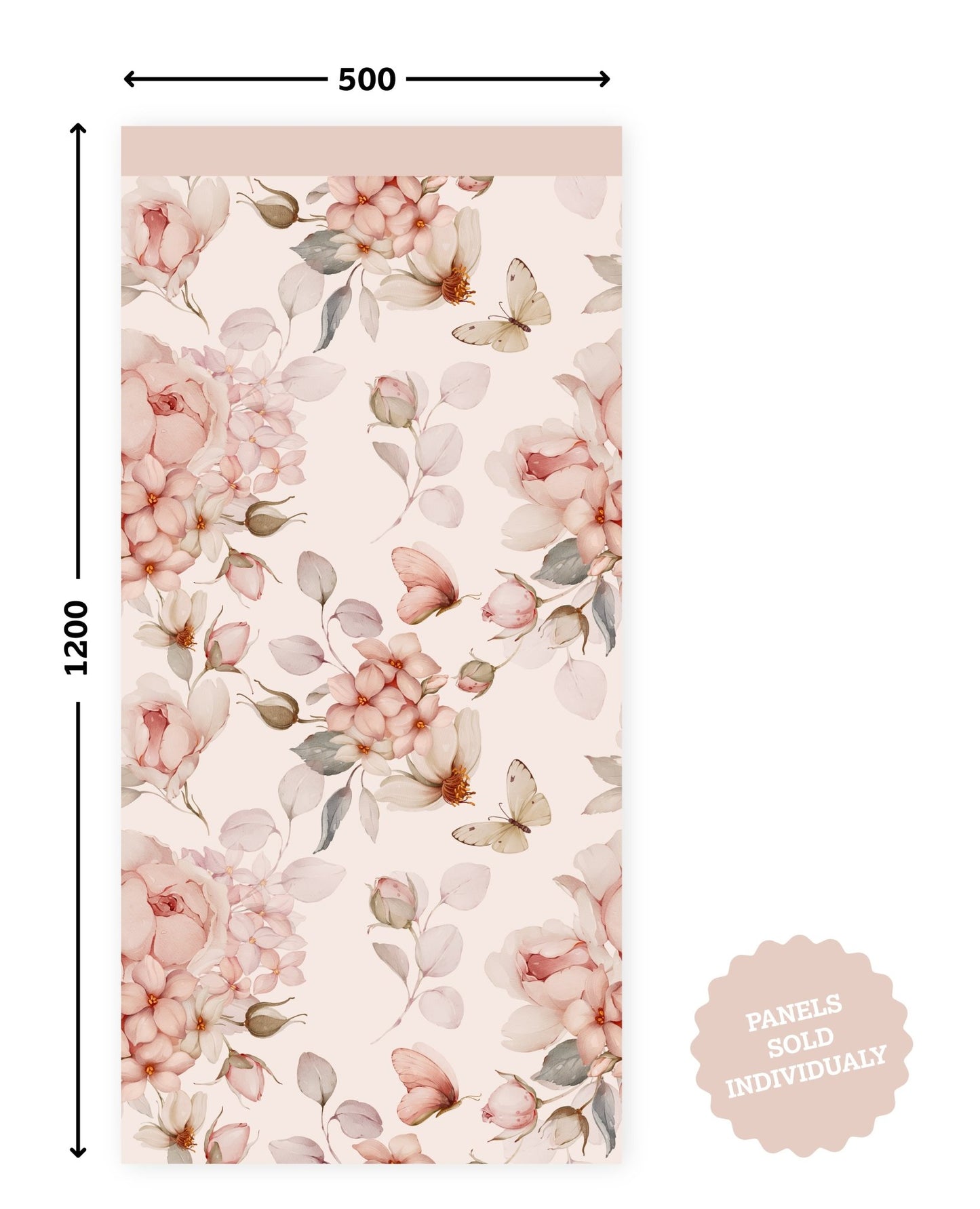 Rosy Flutter Half - Wall — Wall Decal (Half - Wall Decal) — removable wall decal by Tiny Tale Prints