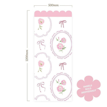 Rosy Ribbon Meadow — Half - Wall Decal (Home Decor Decals) — removable wall decal by Tiny Tale Prints.