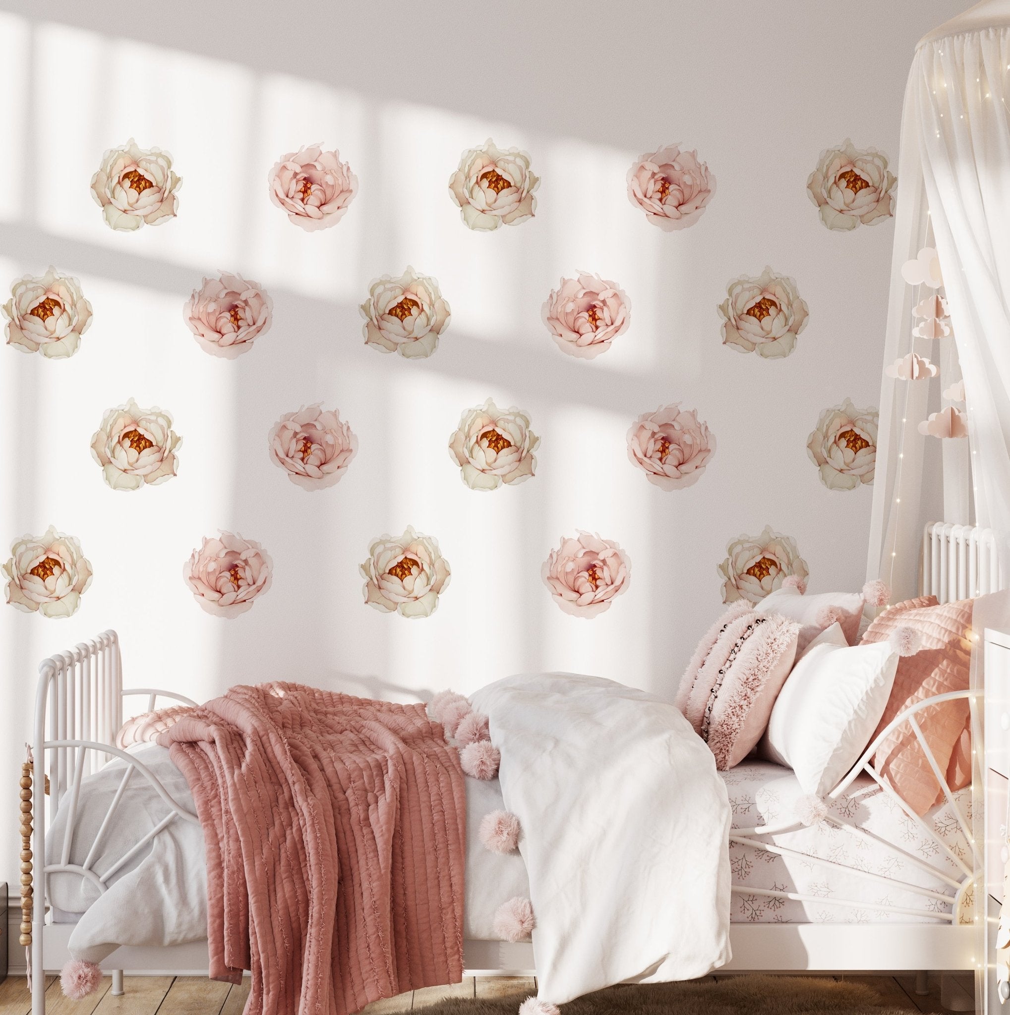 Small Flower Floral Rose – Wall Decal (Home Decor Decals) — removable wall decal by Tiny Tale Prints
