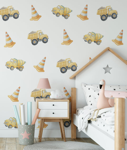Small Vehicle Truck Cone () — removable wall decal by Tiny Tale Prints