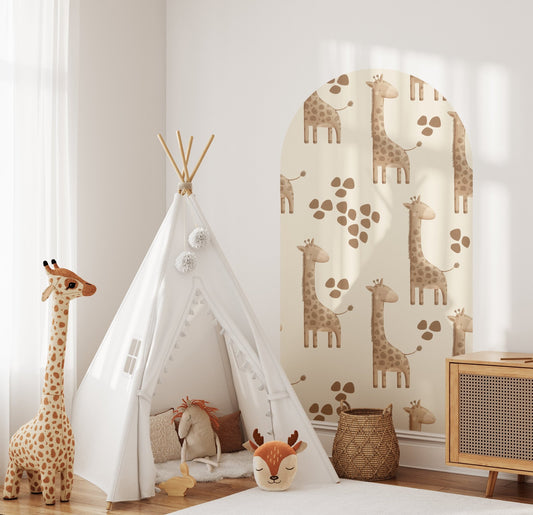 Soft Safari Giraffe — Arch Wall Decal (Arch Wall Decal) — removable wall decal by Tiny Tale Prints