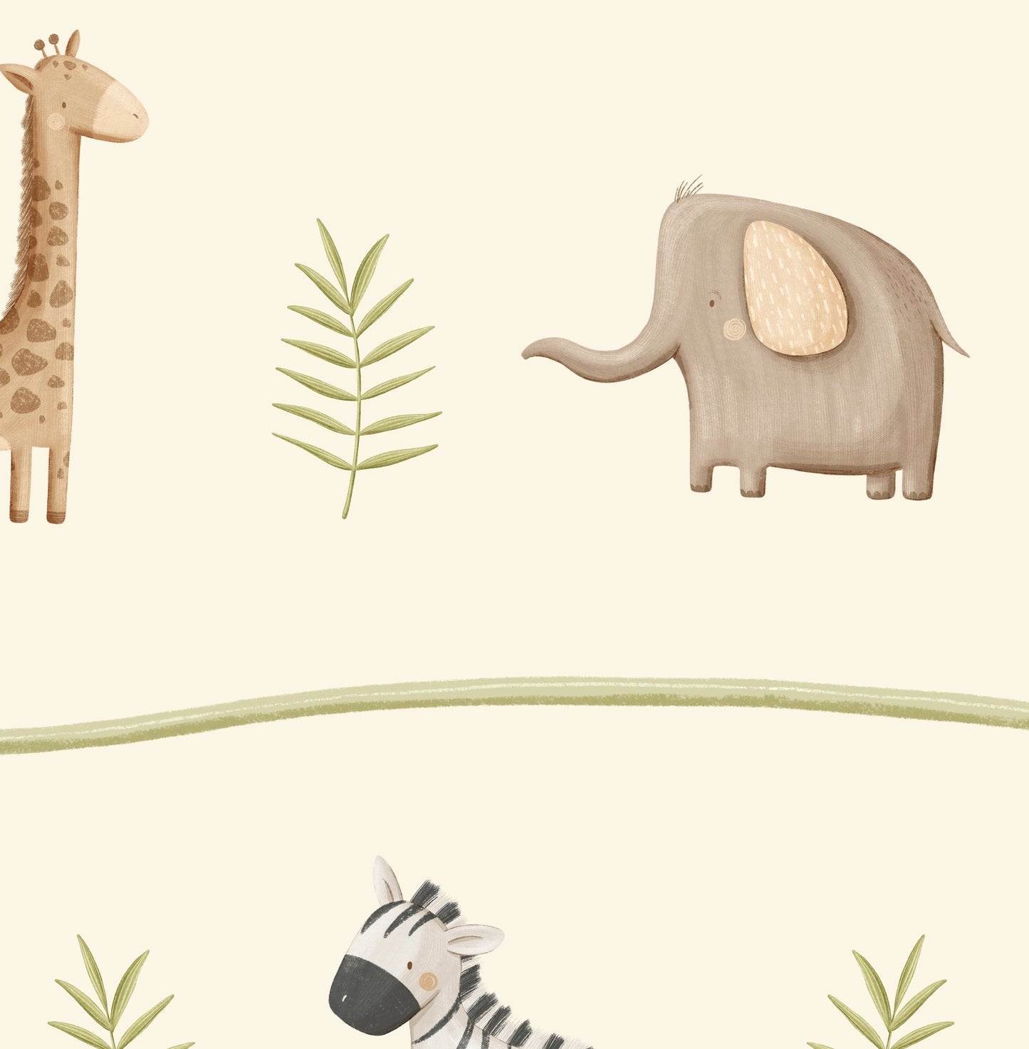 Soft Safari Zoo — Arch Wall Decal (Arch Wall Decal) — removable wall decal by Tiny Tale Prints