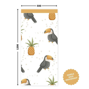 Toucan & Pineapple Party — Half - Wall Decal (Home Decor Decals) — removable wall decal by Tiny Tale Prints.