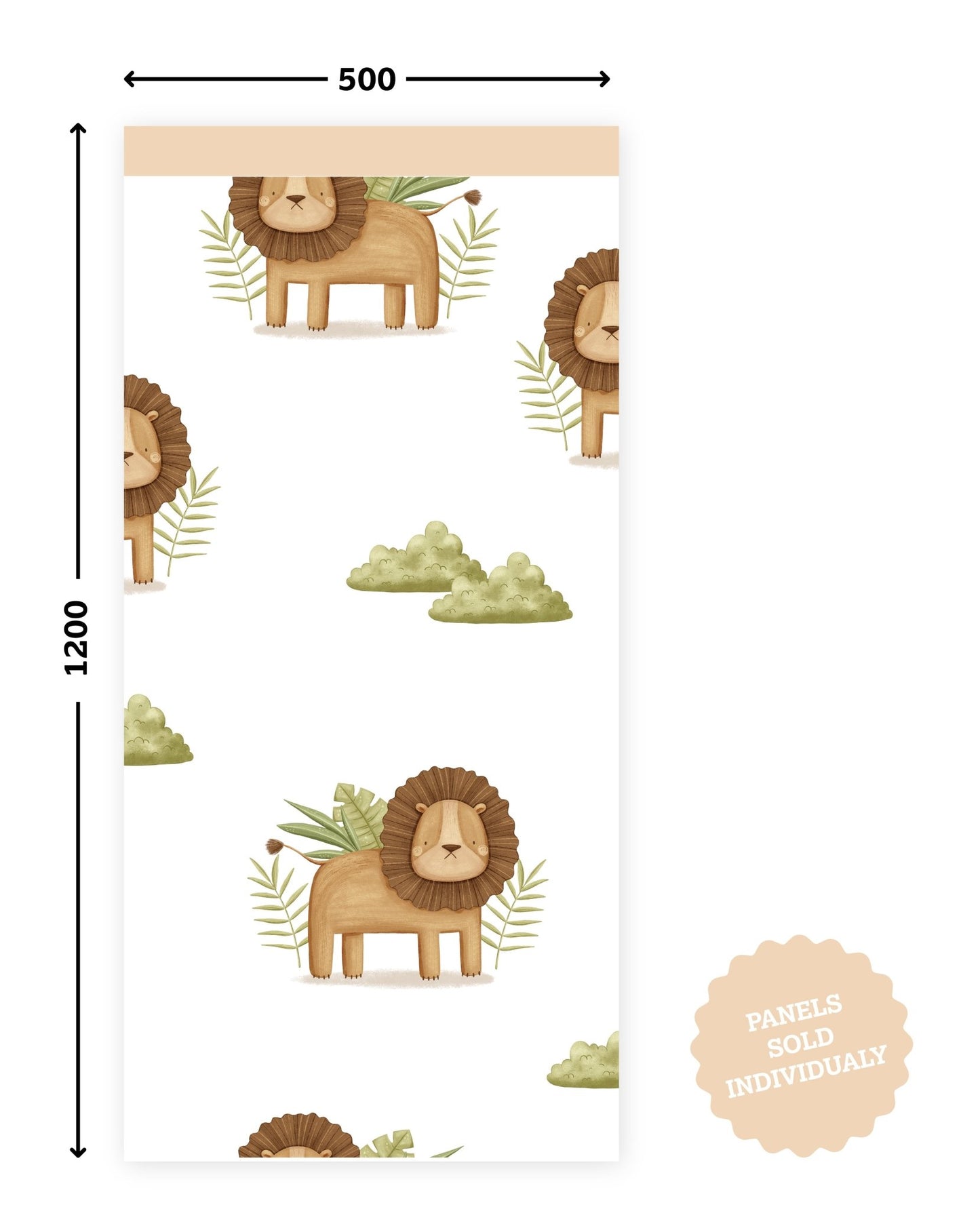 Wild & Warm Lion — Half Wall Decal (Half - Wall Decal) — removable wall decal by Tiny Tale Prints