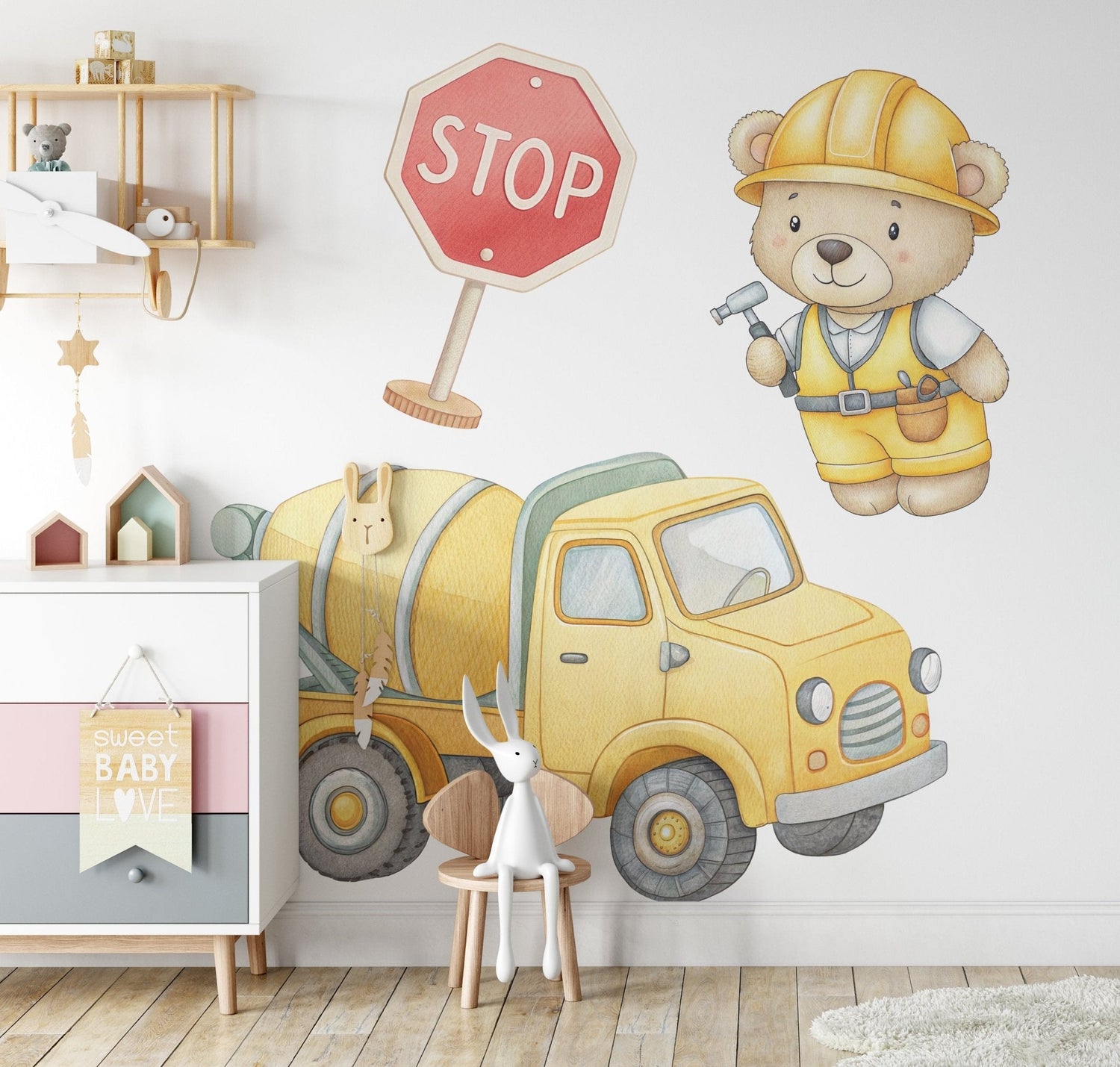 Vehicle and construction wall decals for boys' rooms — Tiny Tale Prints