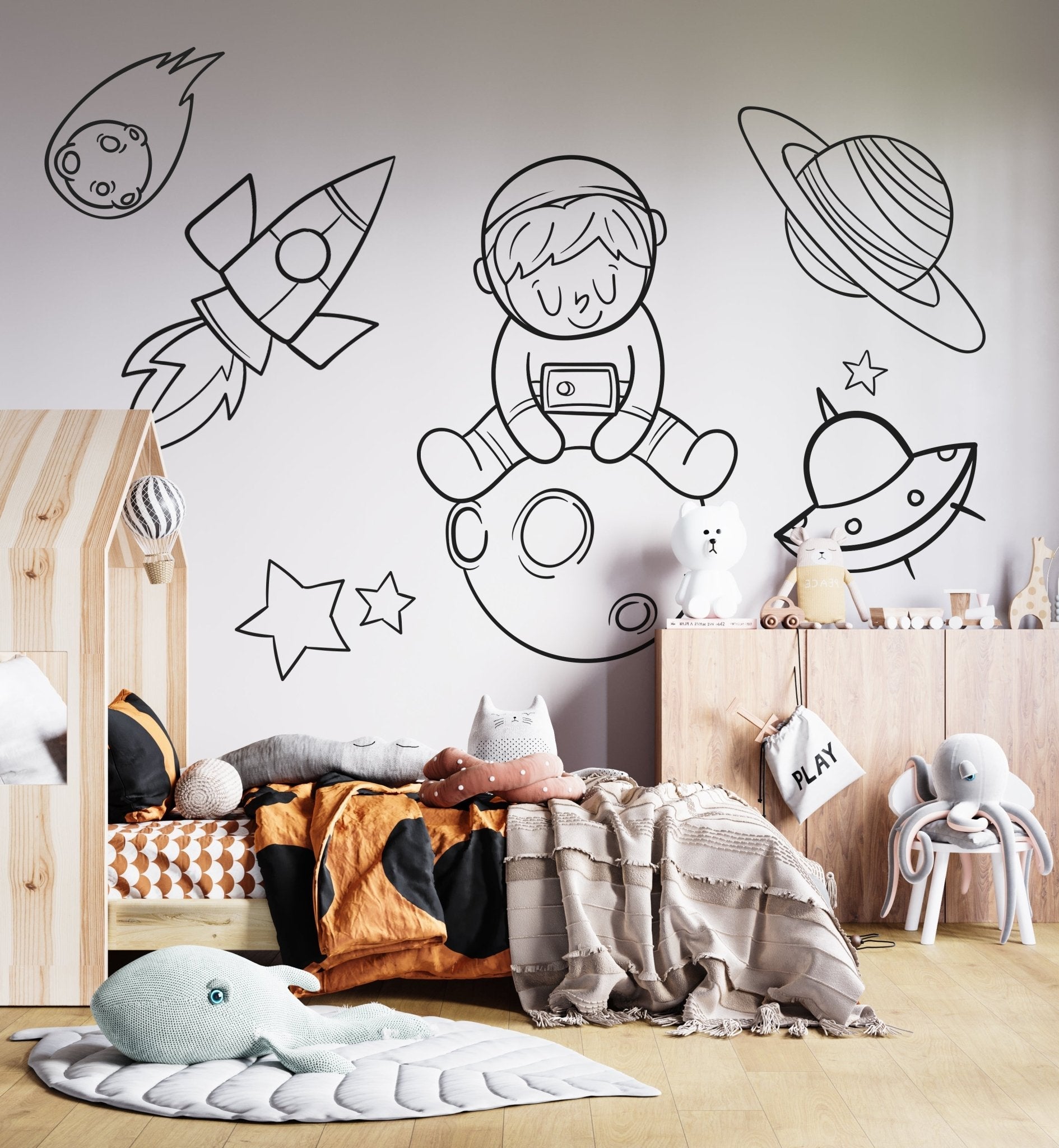 Space and galaxy wall decals for kids' bedrooms — Tiny Tale Prints