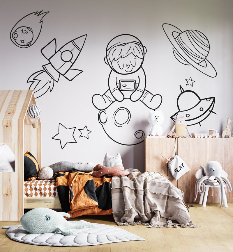 Space and galaxy wall decals for kids' bedrooms — Tiny Tale Prints