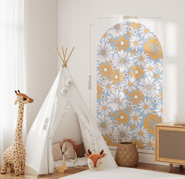 Ocean Petal Arch — Floral Wall Decal (Arch Wall Decal) — removable wall decal by Tiny Tale Prints