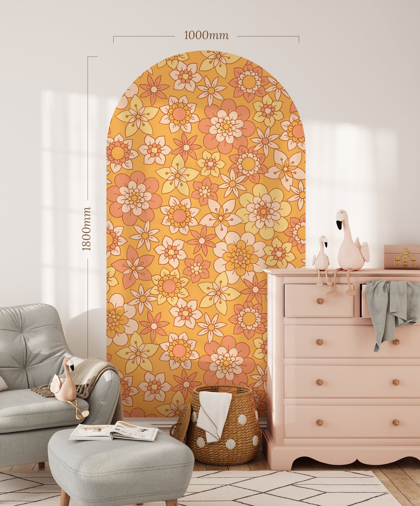Sunshine Sorbet Blooms — Arch Wall Decal