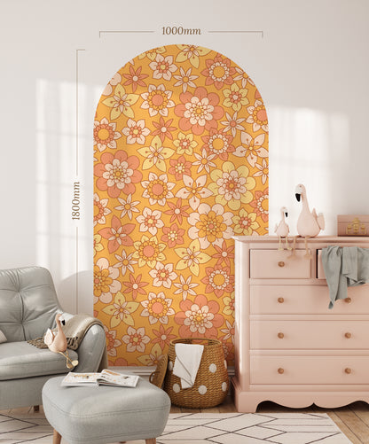 Sunshine Sorbet Blooms — Arch Wall Decal