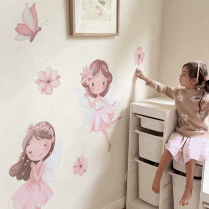 Enjoying fairy wall decal stickers with tiny tale prints