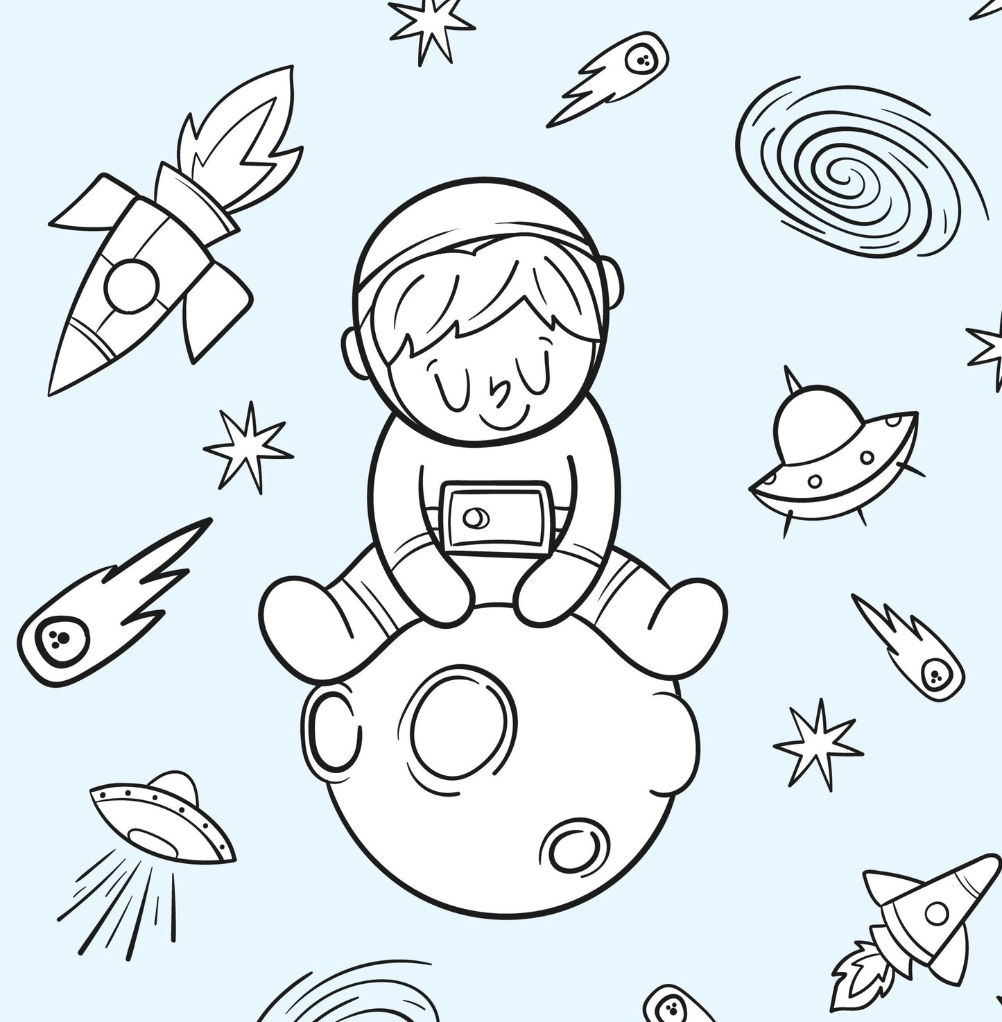 Arch Astronaut Blue – Wall Decal (Home Decor Decals) — removable wall decal by Tiny Tale Prints