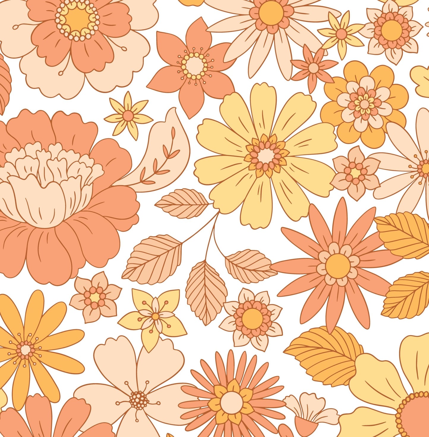 arch orange floral flower (Arch Wall Decal) — removable wall decal by Tiny Tale Prints