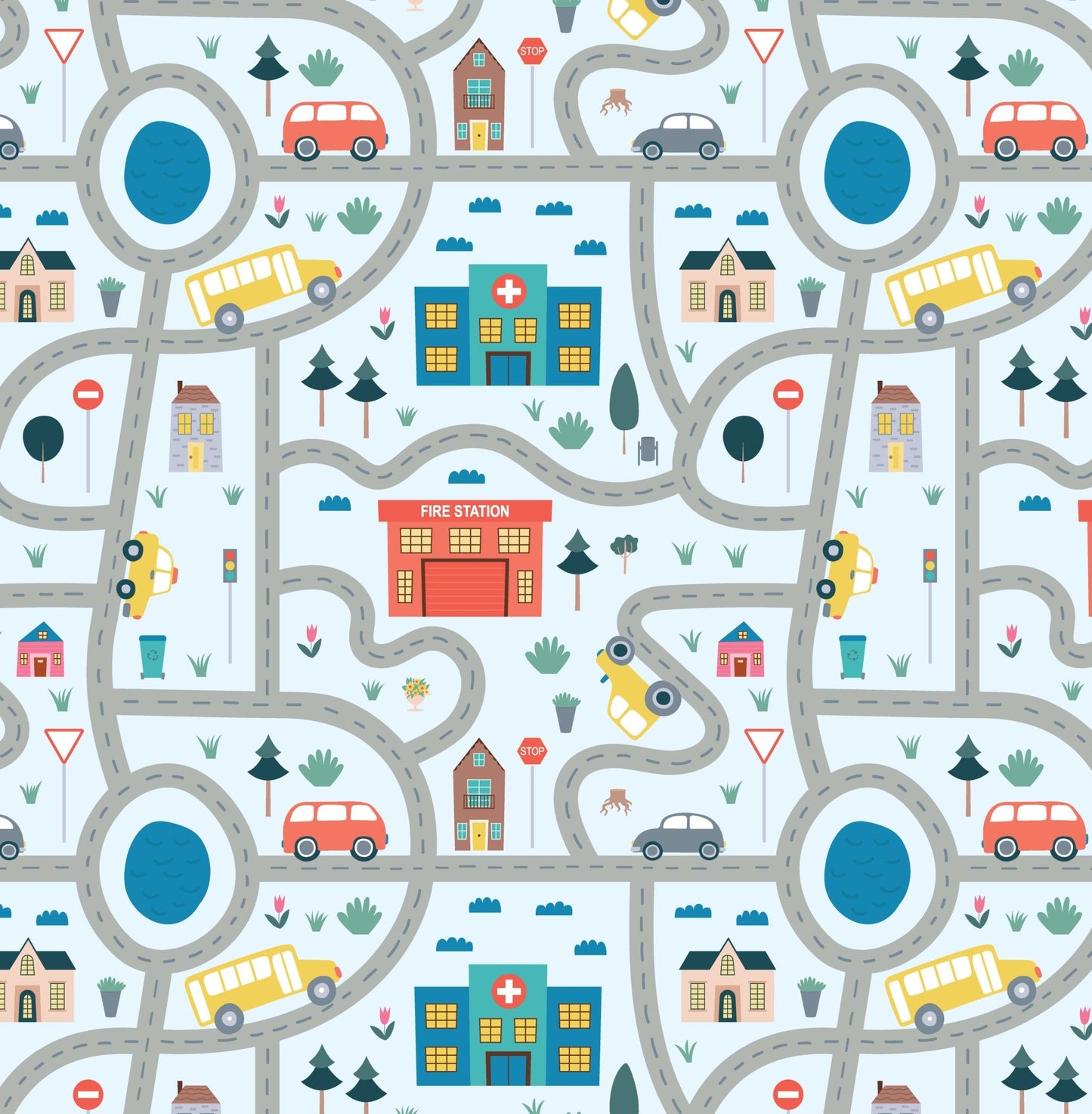 Arch Vehicle Roads Blue – Wall Decal (Home Decor Decals) — removable wall decal by Tiny Tale Prints