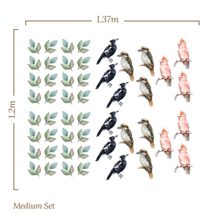 Australian Birds & Leaves — Wall Stickers (Home Decor Decals) — removable wall decal by Tiny Tale Prints