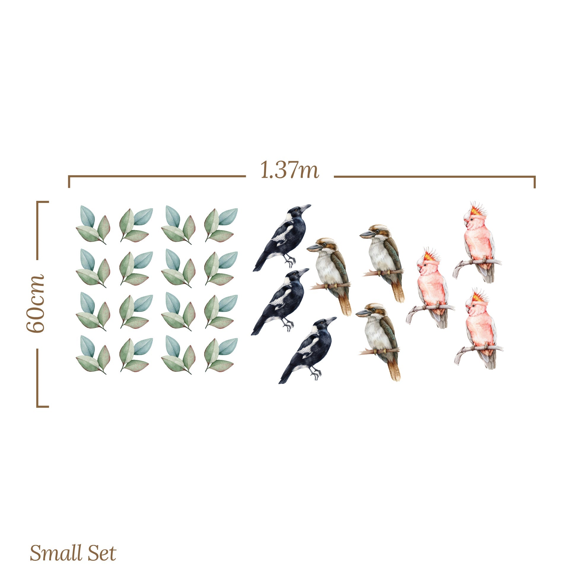 Australian Birds & Leaves — Wall Stickers (Home Decor Decals) — removable wall decal by Tiny Tale Prints