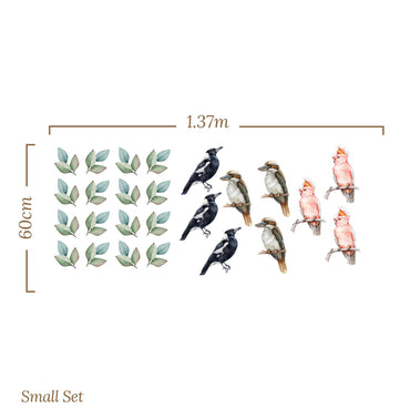 Australian Birds & Leaves — Wall Stickers (Home Decor Decals) — removable wall decal by Tiny Tale Prints