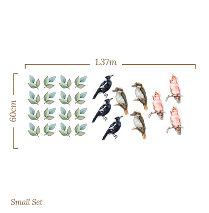 Australian Birds & Leaves — Wall Stickers (Home Decor Decals) — removable wall decal by Tiny Tale Prints