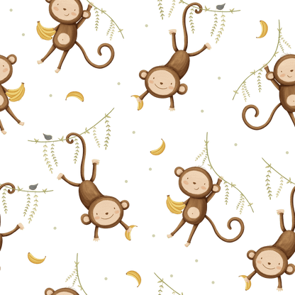 Banana Swing Monkey — Arch Wall Decal (Arch Wall Decal) — removable wall decal by Tiny Tale Prints