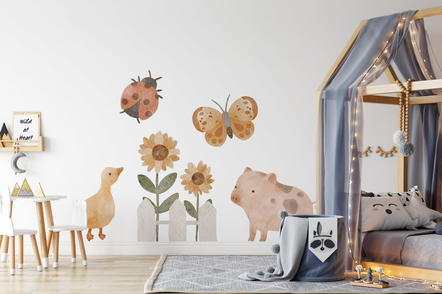 Big Animal Butterfly Flower – Wall Decal (Home Decor Decals) — removable wall decal by Tiny Tale Prints