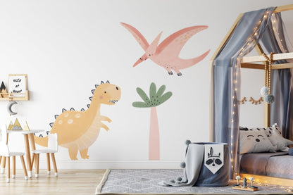 Big Dinosaur Pink Tree – Wall Decal (Home Decor Decals) — removable wall decal by Tiny Tale Prints