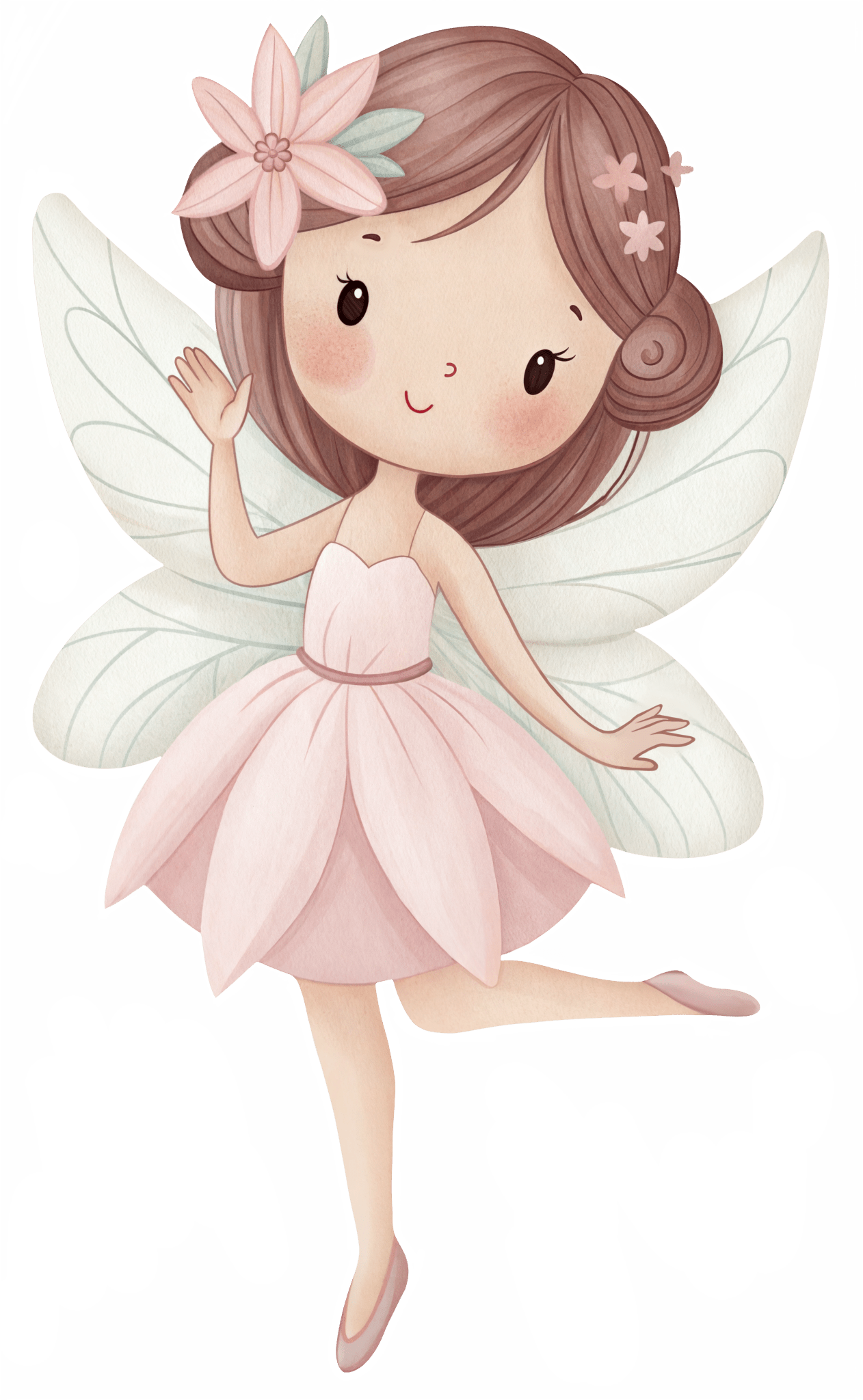 Big Fairy Butterfly Flower 3 – Wall Decal (Home Decor Decals) — removable wall decal by Tiny Tale Prints