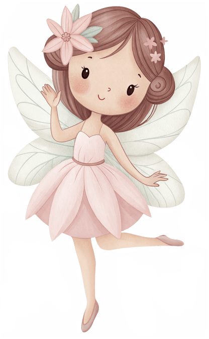 Big Fairy Butterfly Flower 3 – Wall Decal (Home Decor Decals) — removable wall decal by Tiny Tale Prints