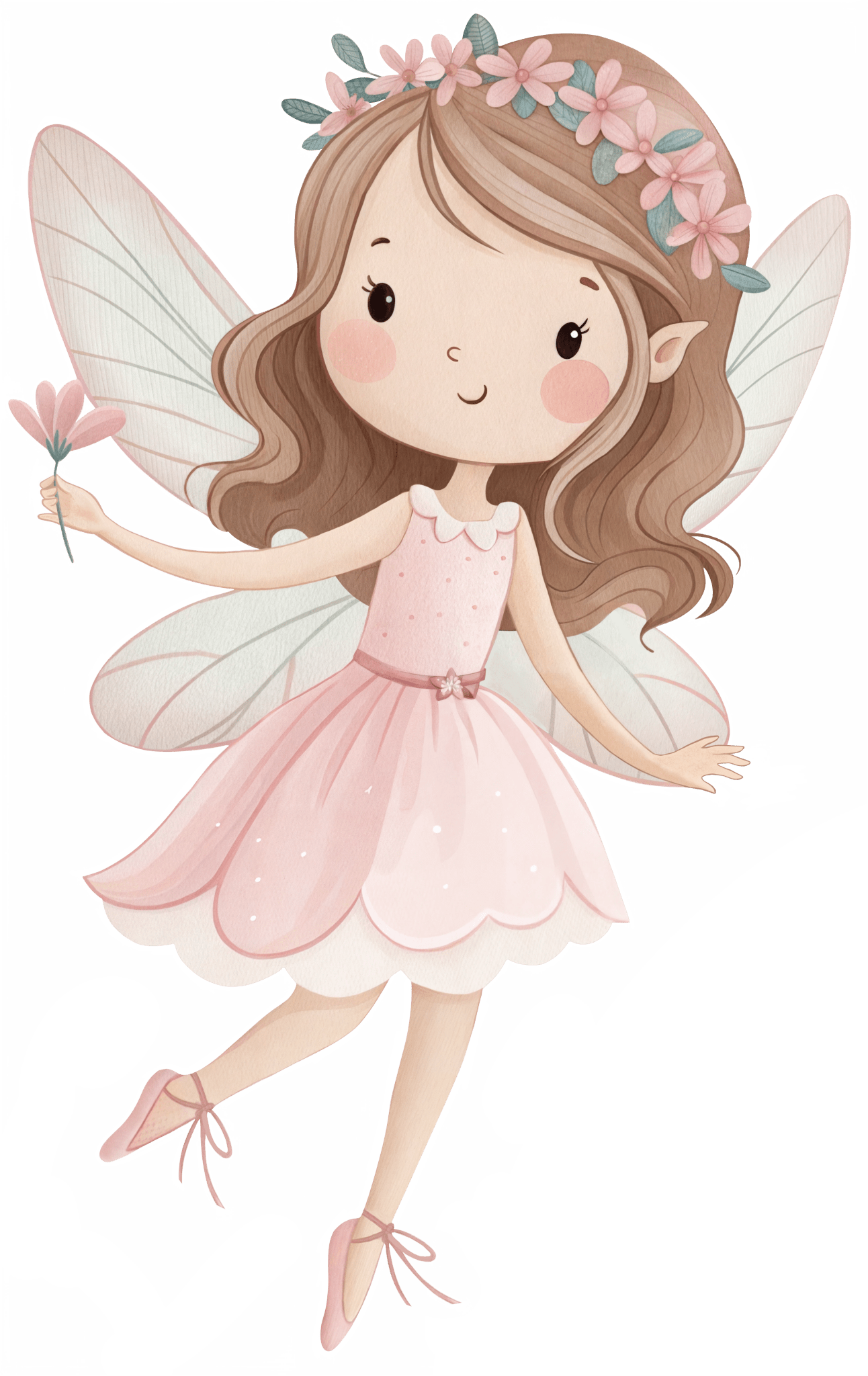 Big Fairy Butterfly Flower 3 – Wall Decal (Home Decor Decals) — removable wall decal by Tiny Tale Prints