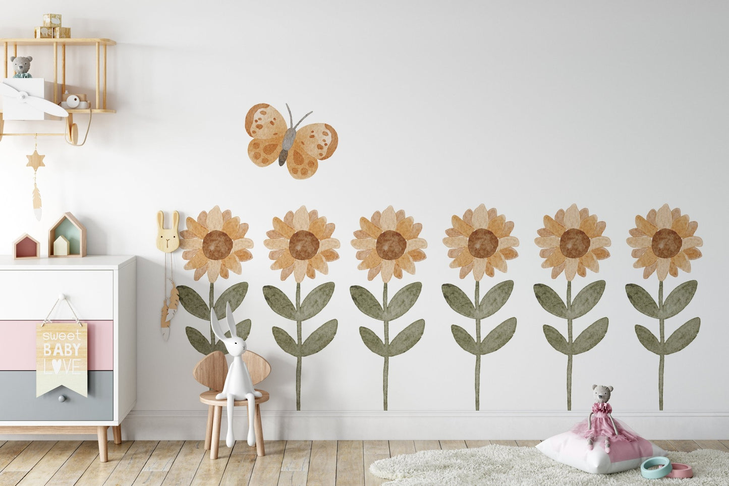 Big Flower Floral Sunflower – Wall Decal (Home Decor Decals) — removable wall decal by Tiny Tale Prints
