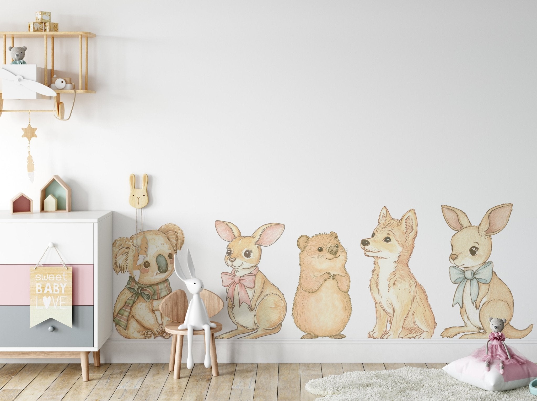 Big - Outback - kangaroo - koala - ekigna - wallaby - wombat () — removable wall decal by Tiny Tale Prints