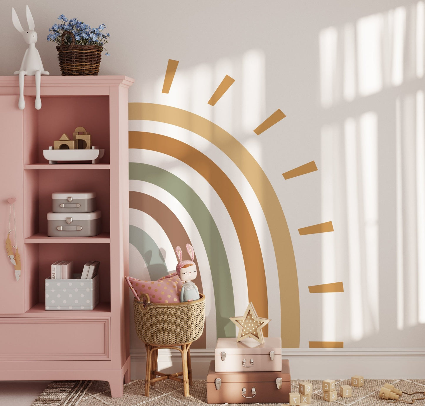 Big Rainbow Half Pastel – Wall Decal (Home Decor Decals) — removable wall decal by Tiny Tale Prints