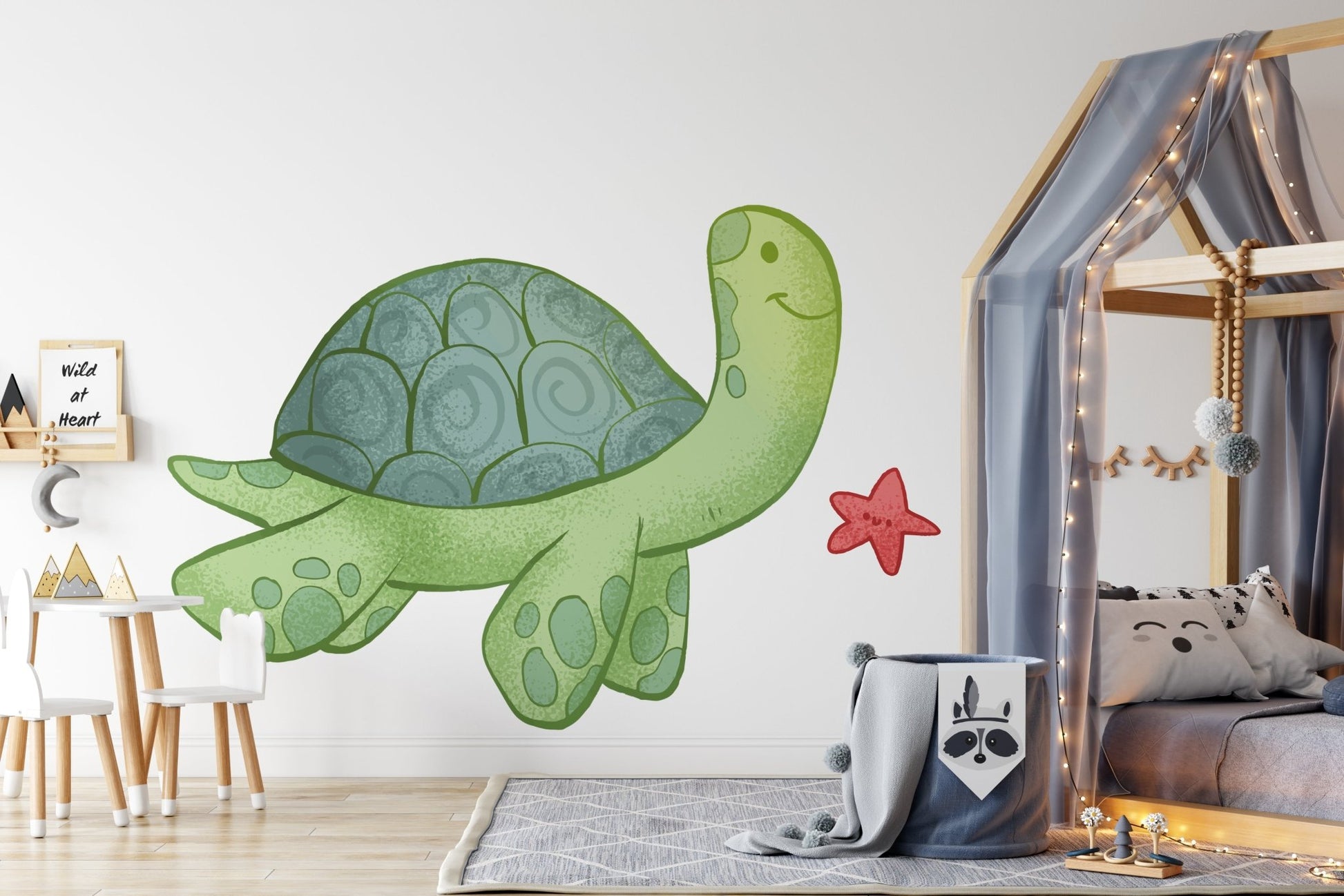 Big Turtle Starfish – Wall Decal (Home Decor Decals) — removable wall decal by Tiny Tale Prints