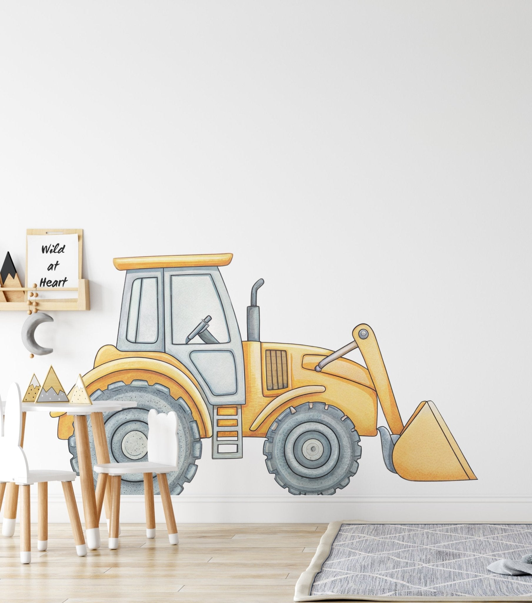 Big Vehicle Tractor Cone Stop Sign () — removable wall decal by Tiny Tale Prints