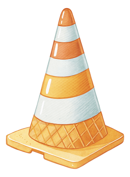 Big Vehicle Tractor Cone Stop Sign () — removable wall decal by Tiny Tale Prints