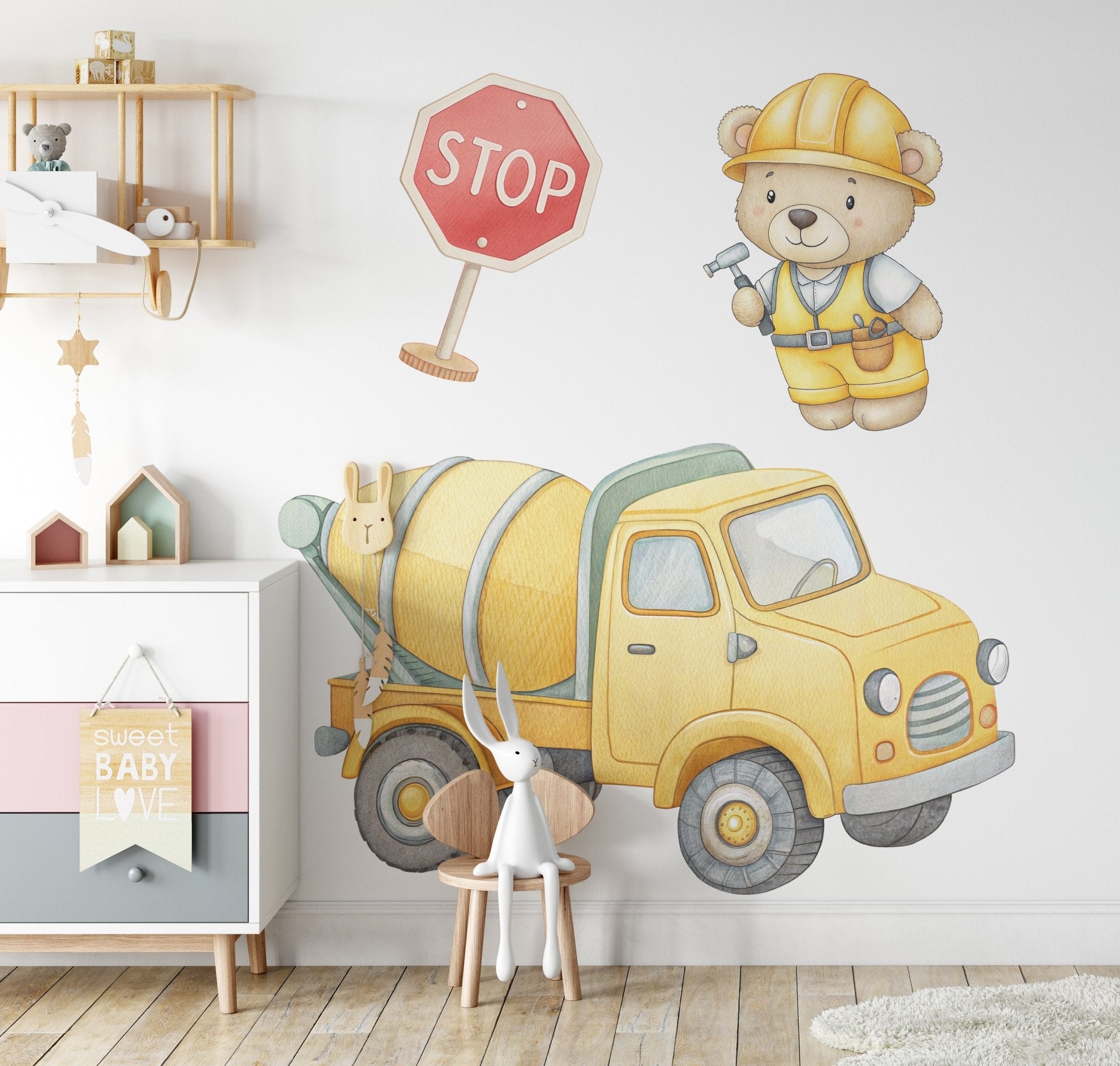 Big Vehicle Truck Bear () — removable wall decal by Tiny Tale Prints